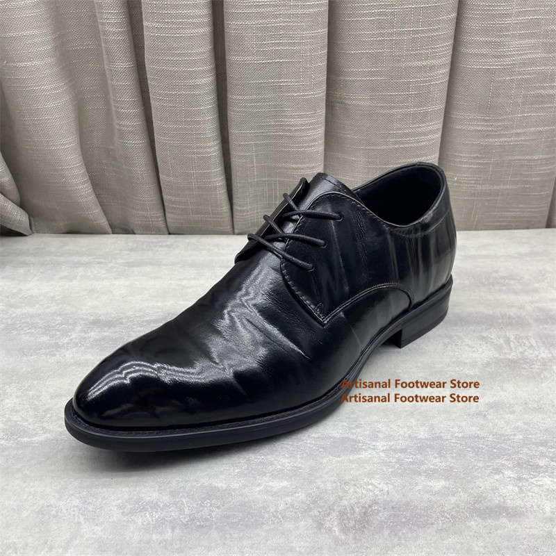 Formal Men Daily Wear Shoes - أحذية أكسفورد رجالية سوداء من الجلد،