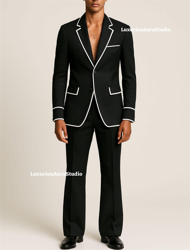 Men Formal Wear Design - طقم بدلة رجالي أسود مصمم من