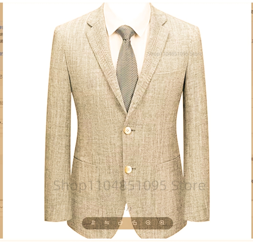 Men Formal Wear Summer - سترة بدلة رجالية ضيقة من الكتان