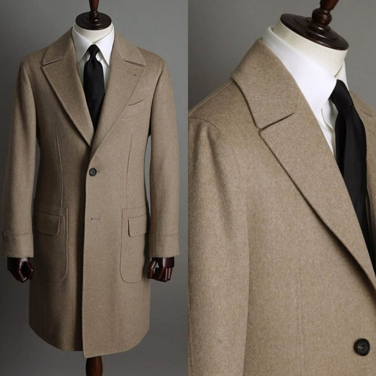 Men'S Vintage Formal Wear - معطف رجالي كاكي عتيق، مناسب للمناسبات