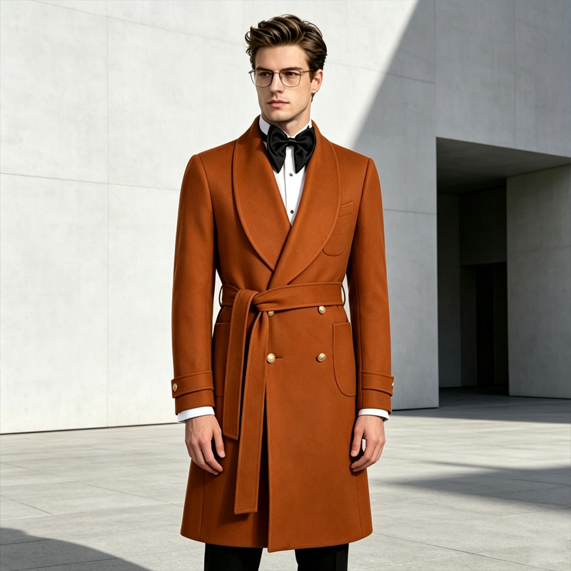 Men Formal Wear Design - معطف رجالي فاخر من مزيج الصوف