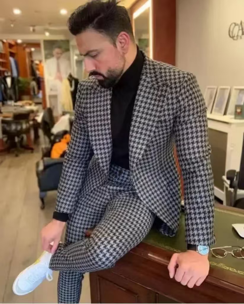 Houndstooth خمر الرجال البدلة  - مراجعة Men'S Vintage Formal Wear وسعره