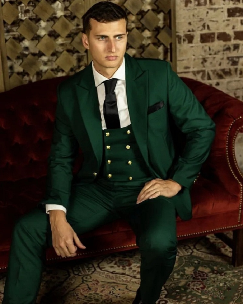 بدلة رجالية كلاسيكية خضراء رسم - مراجعة Men Formal Wear Shop وسعره