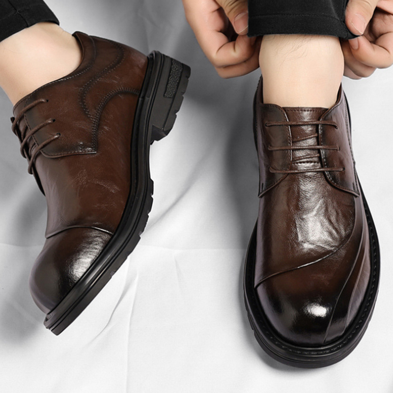 أحذية رسمية من الجلد الطبيعي ا - مراجعة Formal Men Daily Wear Shoes وسعره