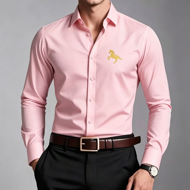 قمصان رجالية أنيقة بطباعة شعار - مراجعة Men Formal Wear Shop وسعره