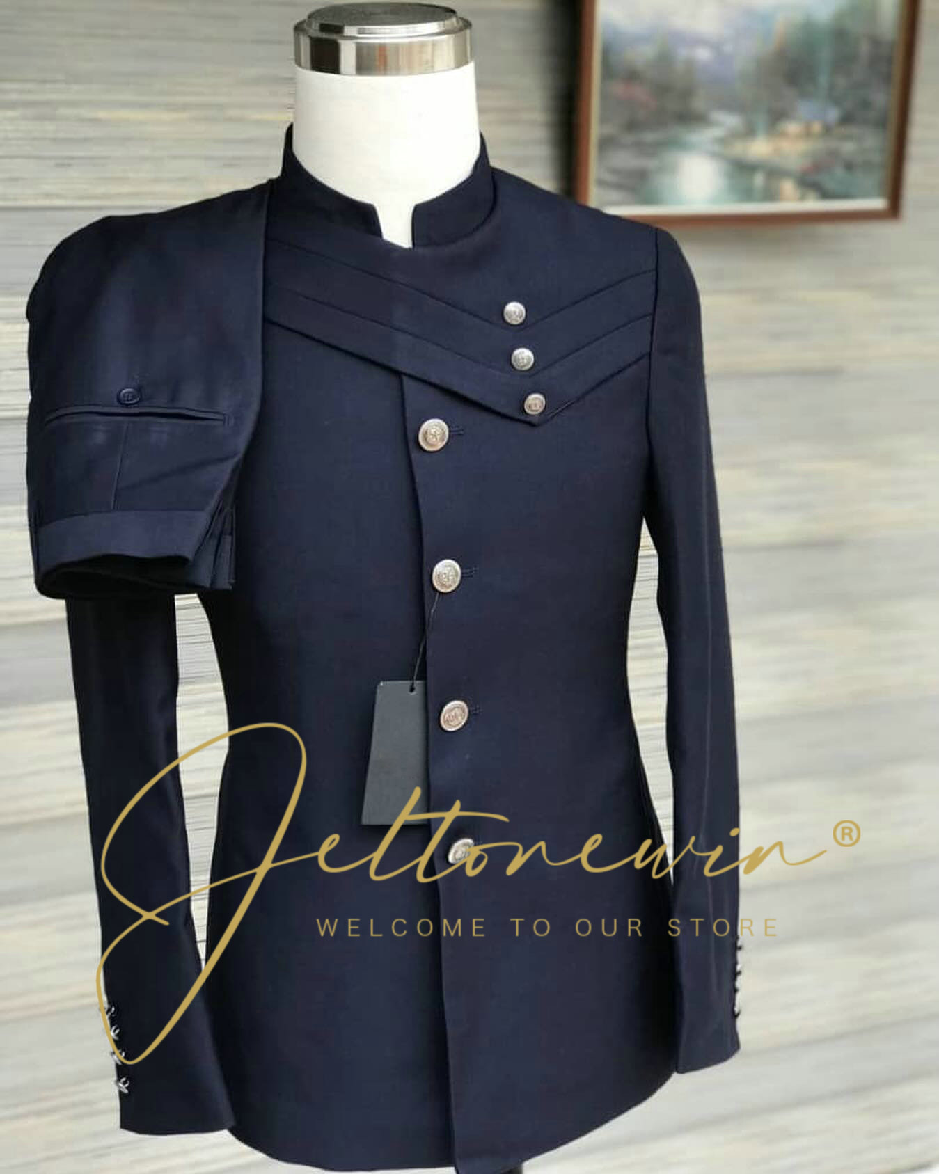 طقم بدلة رجالي باللون الأزرق ا - مراجعة Men Formal Wear Design وسعره