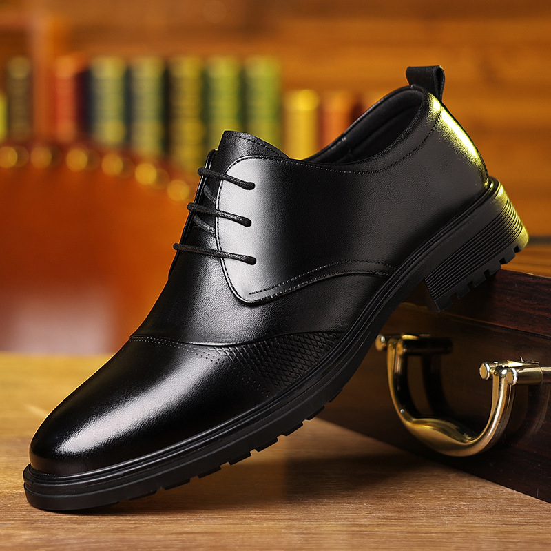 أحذية رجالية سوداء من الجلد ال - مراجعة Formal Men Daily Wear Shoes وسعره