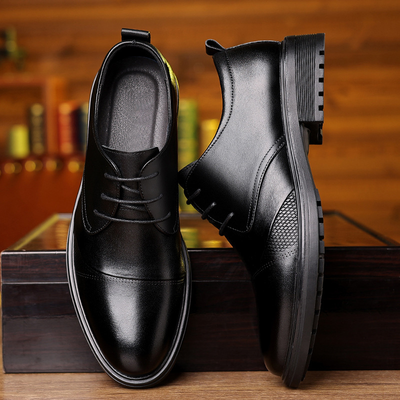 أحذية رجالية سوداء من الجلد ال - مراجعة Formal Men Daily Wear Shoes وسعره