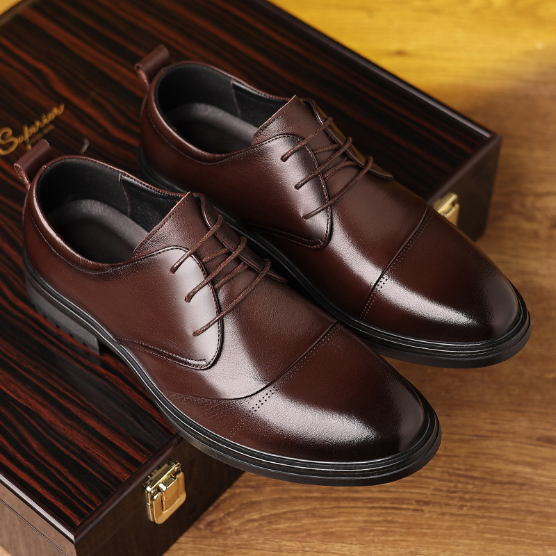 أحذية رجالية سوداء من الجلد ال - مراجعة Formal Men Daily Wear Shoes وسعره